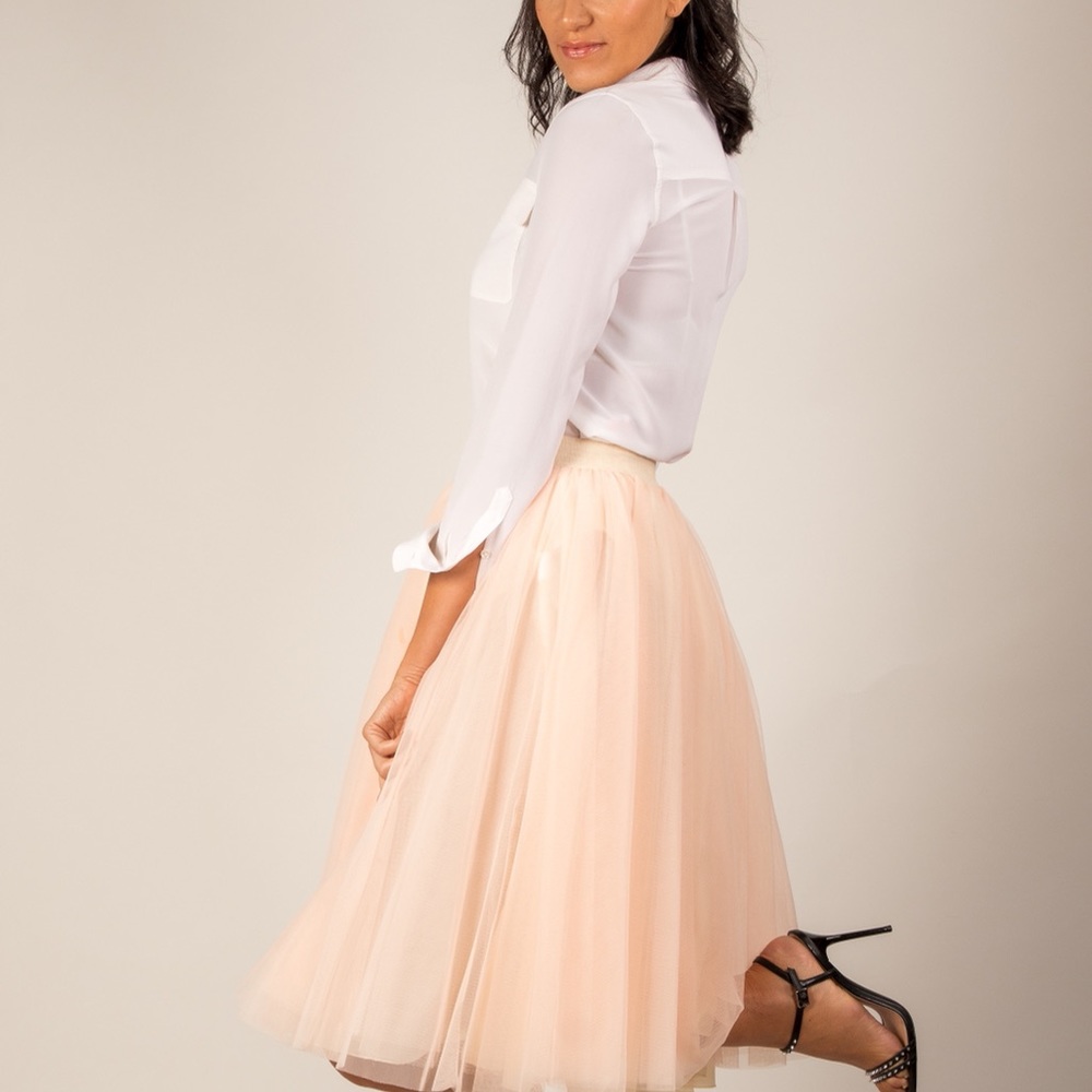 NWT Beautiful Champagne Midi Ballerina Tutu Tulle skirt - Picture 6 of 6